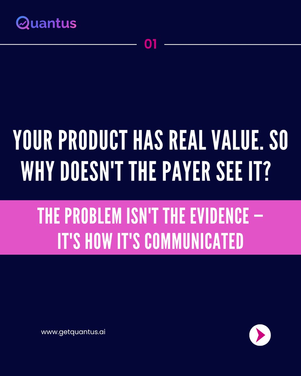QuantusGlobal_'s tweet photo. If the payer doesn't understand your product's value, that value doesn't exist for the system.
No matter how solid your evidence is.
👉 Swipe to learn more
#ValueStory #MarketAccess #Quantus https://t.co/QuXe8qj7Ny