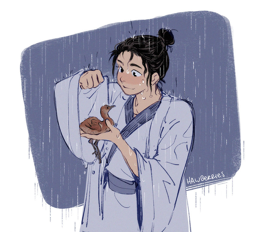 hawberries_'s tweet photo. [AWCT • 八仙] since there's a version of the myth in which Lü Dongbin is a crane reincarnated, and that's why the filmmakers put crane patterns on his robes, of course I had to splash around in this kind of shapeshifter AU for a bit!

#allwishescometrue #宾权 https://t.co/SUzm3ZMeIl