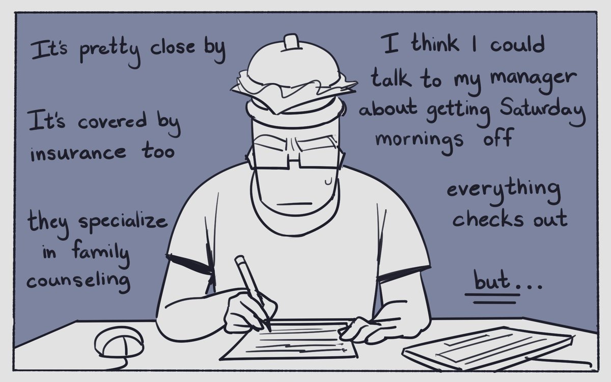DodoLongnose's tweet photo. Post-forsaken au: therapy  (1/2) #007n7 #coolkid https://t.co/JSkjqMS7hg