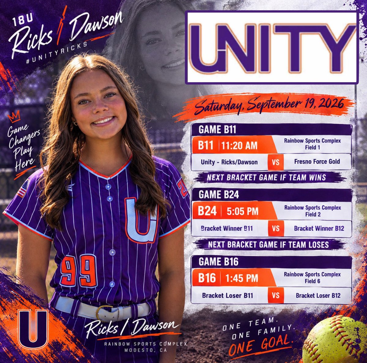 2028AveryT's tweet photo. First tournament of fall ball is here! Back on the dirt and ready to compete 💜🧡
#PGFQualifer #2028Softball #AO1
#UnitySoftball #StudentAthlete @UNITYRICKS https://t.co/lbSjfEjYKH