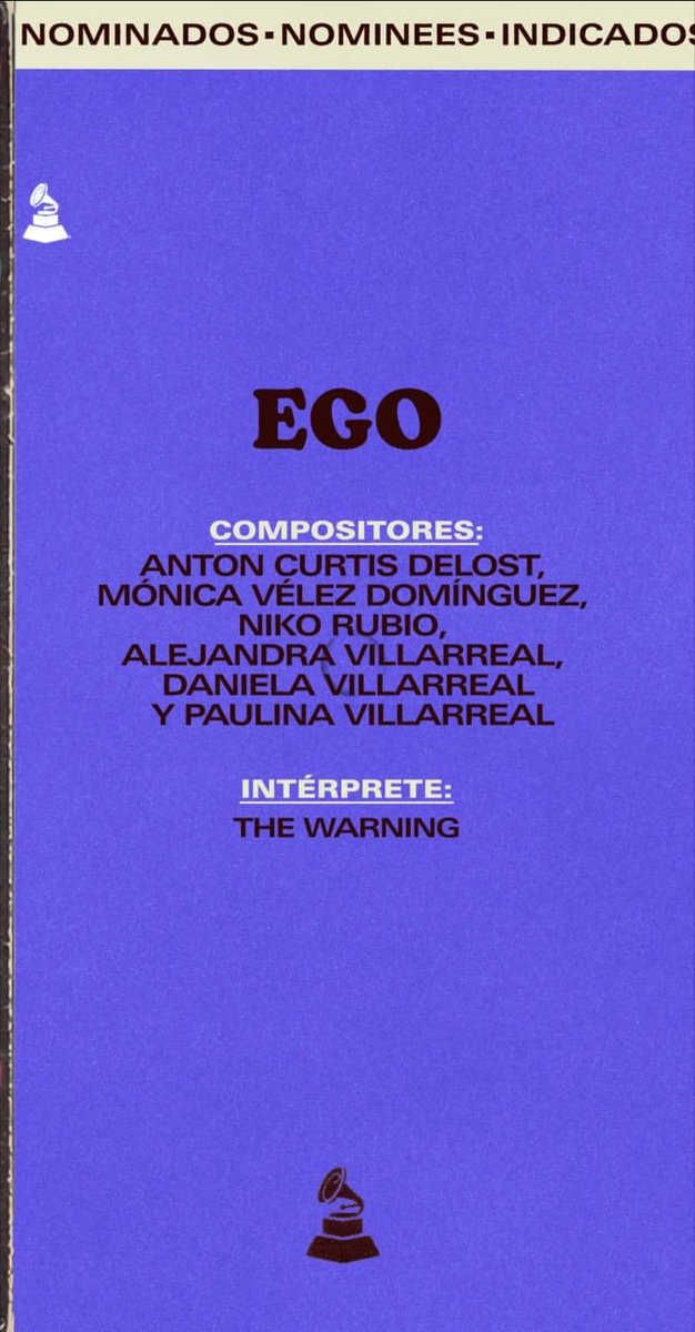 TheWarningNews's tweet photo. ¡Es oficial!

Ego ha sido nominada al Latin Grammy Mejor Canción de Rock.

¡Felicidades! @TheWarningBand2 

A continuación la terna de nominaciones: https://t.co/FqG48XeI8q