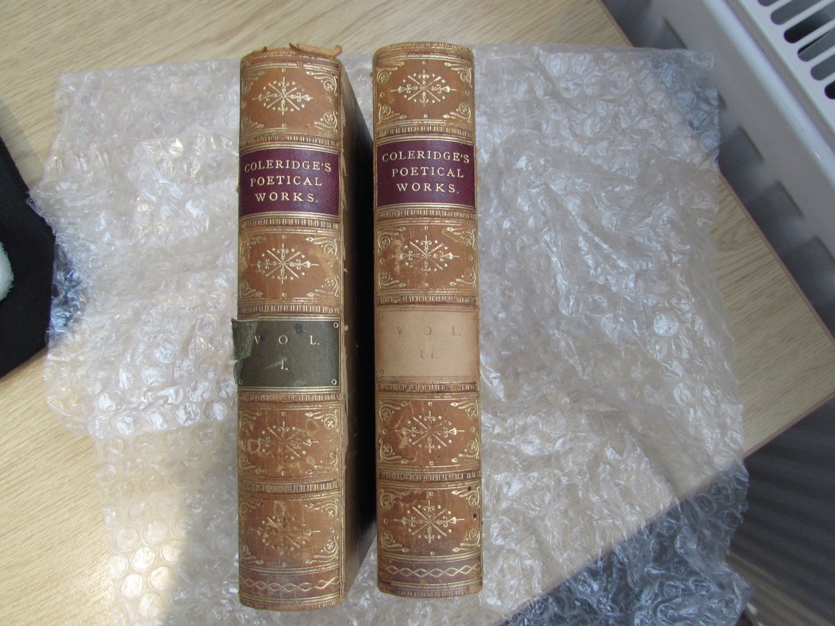 FriendsofSTC's tweet photo. Keith Nicholson, a journalist and rare book collector, acquired an edition of Coleridge's Poetical Works in July in South Wales.  The book appears to be inscribed by Barnard John Seymour Coleridge to his daughter Audrey Jane Coleridge, great great niece of the poet, in 1893. https://t.co/5vK1BedV1t