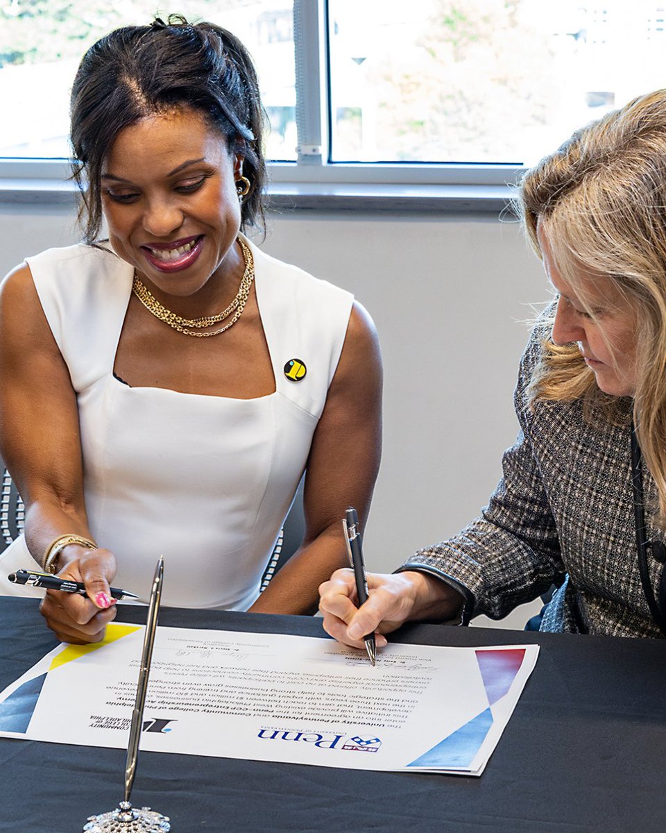 CCPedu's tweet photo. Community College of Philadelphia and the University of Pennsylvania  officially launched the Penn-CCP Entrepreneurship Academy 💙💛🎉 https://t.co/L0uDWDLtzN
