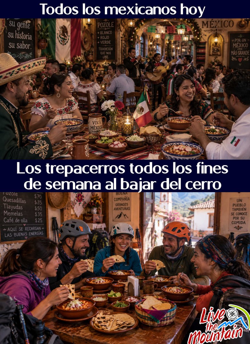 LiveTheMountaix's tweet photo. Que nunca se pierda esa bonita tradición de comerse un pozolito 🍲 y un champurrado el 16 de Septiembre y al bajar del cerro.

¡Felices fiestas patrias! y que ¡Viva México!  🎉🎺🇲🇽❤️🗻 

#16DeSeptiembre #Mexico #Independencia #Pozole #Fiesta https://t.co/CRT6PlAOqh