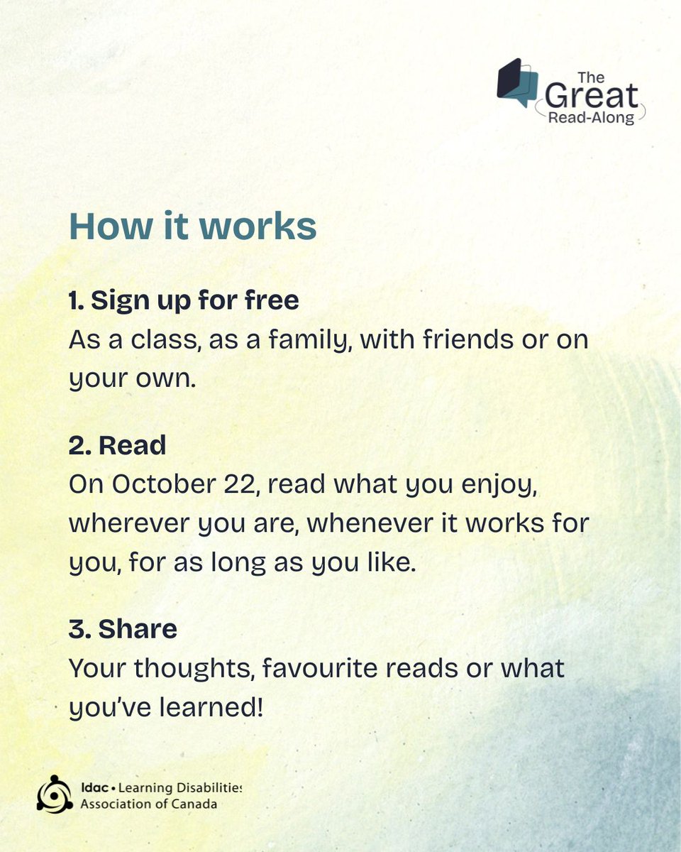 LDatSchool's tweet photo. One day. One country. Six million minutes of reading. 📚

The Great Read-Along is back, and it’s easy for schools to join. Sign up your class for free, read together on October 22, and add your minutes to the national goal.

👉 https://t.co/9es8wroIa9

#GreatReadAlong #LDAtSchool https://t.co/S1N2P88utA