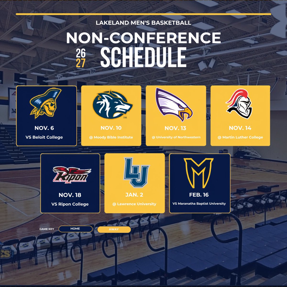 LUMuskiesMBB's tweet photo. Our 2026-27 Schedule is HERE ‼️

Mark your calendars Muskie Fans!📆 

#GoMuskies🐠 https://t.co/y2Sd3owilj