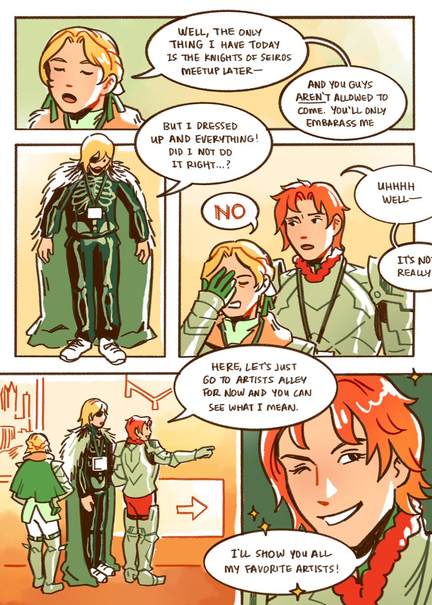 8amtrain's tweet photo. in which the faerghus four go to fódlancon (1/4) #fe3h https://t.co/9dqYf0FYcF