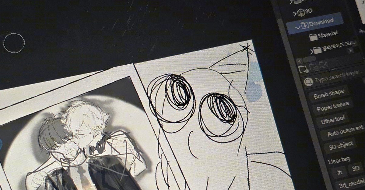 killmegawa's tweet photo. Brushbug judging me for my orufrey art #wip https://t.co/dUVefgVxyy