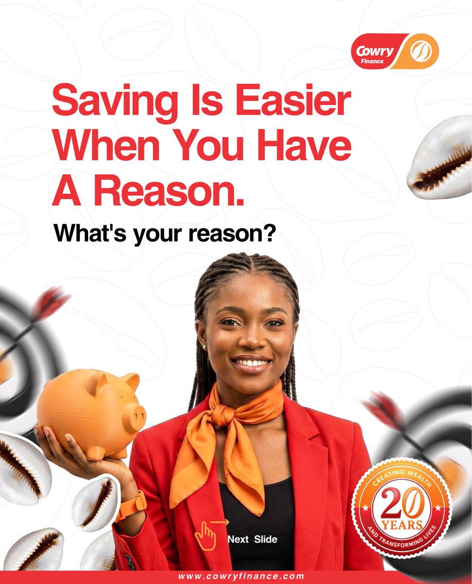 CowryFinance's tweet photo. Stop letting your money just sit make it work for you.

At Cowry Finance, we help you turn goals into plans, and plans into achievements.

#GiveYourMoneyPurpose #CowryFinance #FinancialGoals #SmartSaving #CreatingWealth https://t.co/4C2zttD7zr