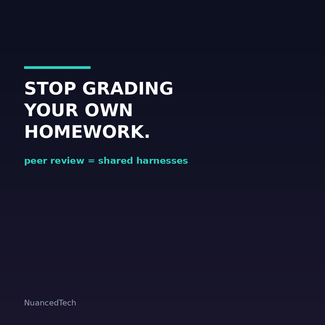NuancedTech's tweet photo. Elon at All-In with Gwynne: stop grading your own homework.

Useful builder translation:
major labs should run *each other’s* security test harnesses before release — raise the egg-on-face cost when ignored warnings become real harm.

Same rule as shipping agents:
• self-evals lie
• adversarial harnesses surface failure modes
• sticky self-grading ≠ safety

Whether you buy the geopolitics or not, the product lesson is clear.