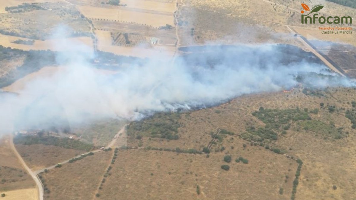 Plan_INFOCAM's tweet photo. ➡️ Movilizados medios de #INFOCAM de @gobjccm para colaborar en las labores de extinción en una zona militar en #Uceda #Guadalajara #IFUceda con medios de @defensagob y del @112cmadrid y otros cuerpos de emergencias.
🚚 2 medios aéreos
🚚3 medios terrestres
🧑🧑🧒16 efectivos #BBFF #AAMM
ℹ️ https://t.co/TPPTAYh8JA
#LaPrevenciónSalva