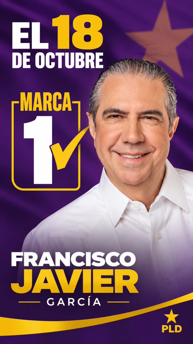 dorisvelozsuero's tweet photo. Este 18 de octubre, vota #1. ⭐️

Porque si algo le preocupa al Gobierno es que el PLD tenga un candidato oficial con firmeza, sin miedo y sin cola que le pisen.

Firme con Francisco Javier.
#1 este 18 de octubre.
#FranciscoJavierPresidente #FJ2028 #PLD https://t.co/L23E1G8TyJ