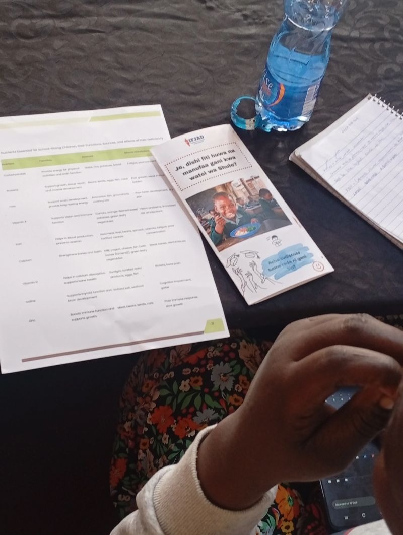 ifjad_'s tweet photo. Today, for the sake of Healthier diets for our Children in Schools within the informal settlements of Nairobi. We joined #CBCK and #PAMOJA FM to convene parents, school board members, head teachers, and local business association representatives all in one room, for one purpose: healthier diets for our children in schools.
IFJAD talked about what "nutritious" really means ~Diverse, Safe and Locally sourced.
What our farms, our markets, and our communities already have to offer.
 We additionally distributed SBC Nutrition Education materials (Leaflets) containing relatable Nutrition information. 
When parents, teachers, and local businesses understand this together, school feeding stops being a cafeteria problem and becomes a community responsibility.
Grateful for the engagement.
#ScalingForImpact
#NutritionAdvocacy
@aphrc 
Christian Best Camps of Kenya (CBCK)
Pamoja FM