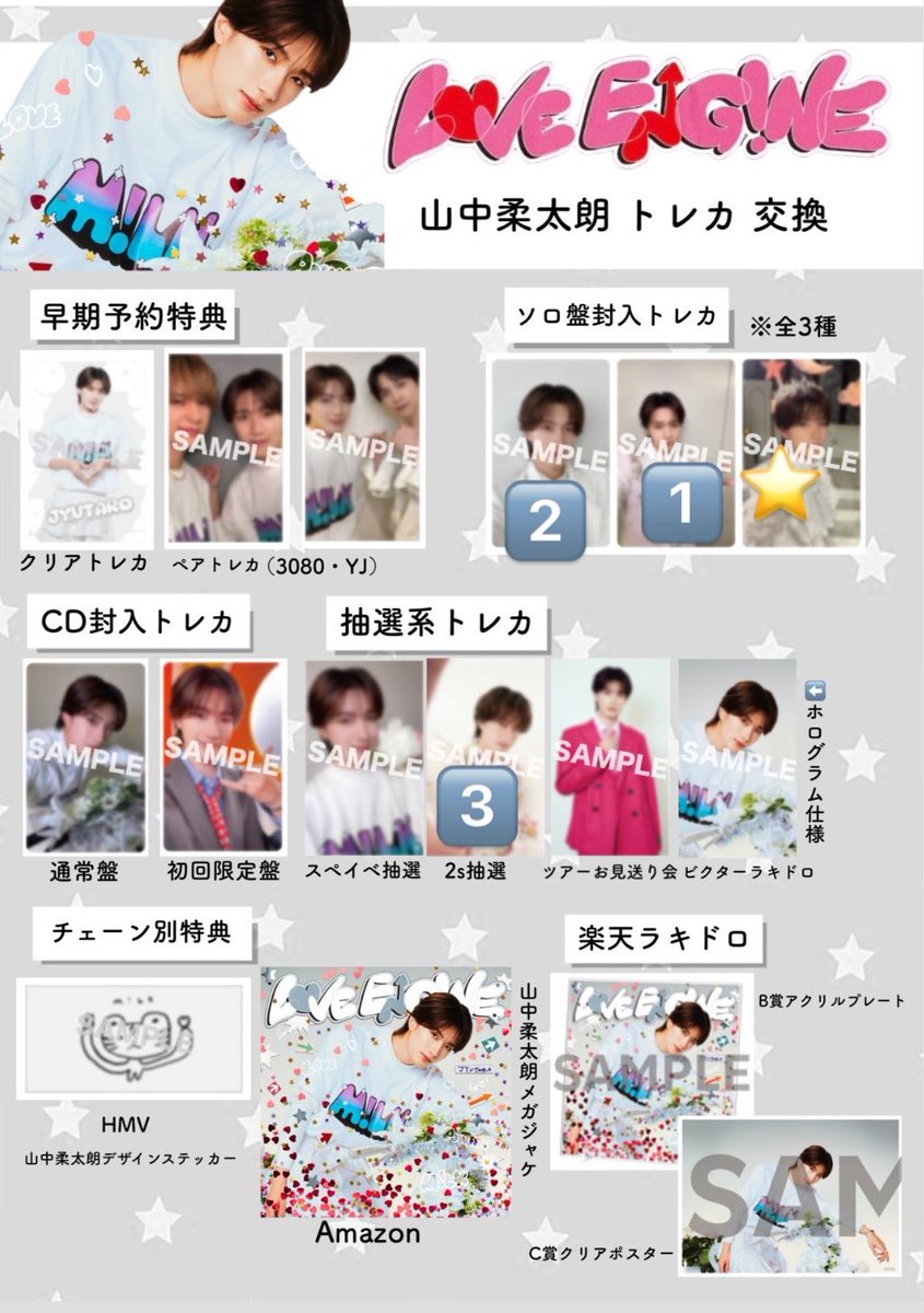 li_hty's tweet photo. M!LK LOVE ENG!NE トレカ 交換 ソロ盤

【求】 山中 ⭐️
【譲】 山中 🔢

郵送不可、現場手渡し(10.3 Lienel) or 名古屋  栄 手渡し

※比率違い可 https://t.co/4KfCuxK0hb