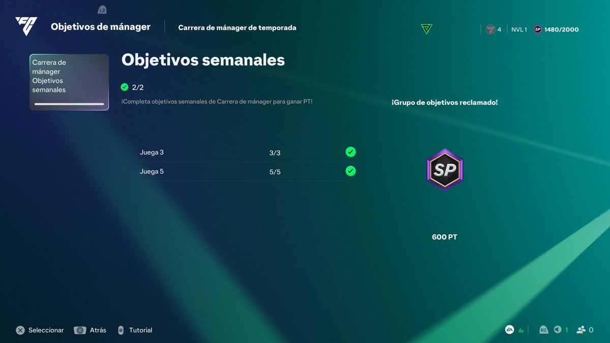FIFAntastic's tweet photo. 🚀 Cómo conseguir 1.200 puntos de temporada en menos de una hora en #FC27:

1️⃣ Entrad en Carrera de mánager y empezad una nueva partida en modo Original.
2️⃣ En Opciones de partido: Duración de 3 minutos y dificultad Debutante.
3️⃣ Simulad hasta el inicio de liga.
4️⃣ Jugad 5 partidos en esa misma carrera.

✅ Da igual el club que elijáis y el resultado de los partidos.