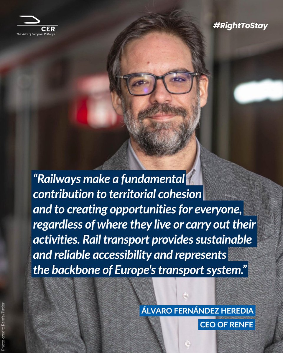 CER_railways's tweet photo. “We will invest in our regions, so everyone has the Right to Stay” said President @vonderleyen at #SOTEU

CER supports a European #RightToStay Strategy that strengthens territorial cohesion and gives every citizen a genuine choice to remain in their regions.

(1/2) @SGI_Europe https://t.co/BmbNZEYBv5