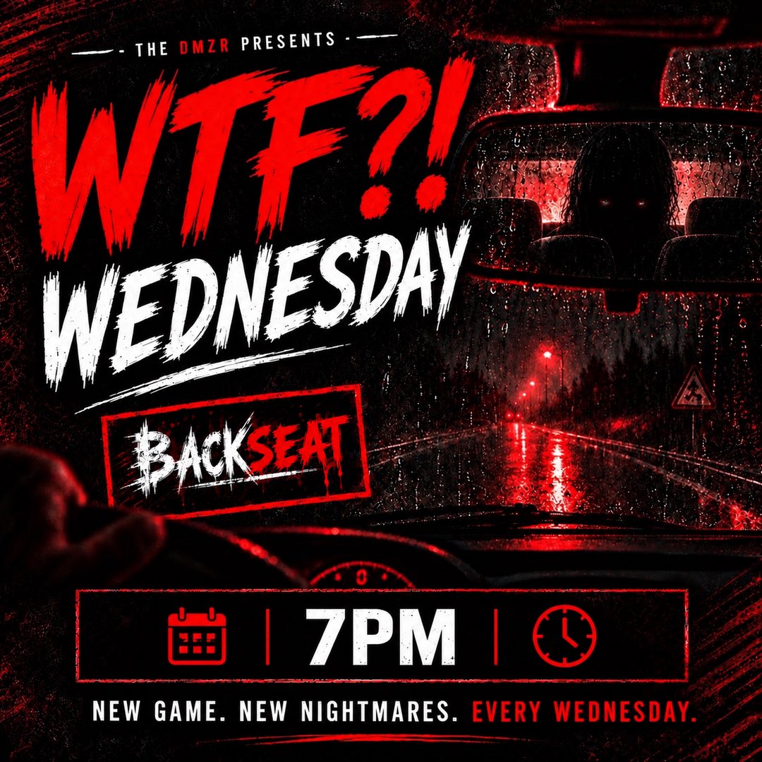 The_DMZR's tweet photo. π¨ WTF?! WEDNESDAY β TONIGHT 7PM UK π¨
Tonight: BACKSEAT π
Late-night drives. Suspicious passengers. Bad choices.
And that horrible feeling that you should probably stop checking the mirrorβ¦
πΊ LIVE on TheDMZR
π 7PM UK
#WTFWednesday #Backseat #IndieHorror #TheDMZR https://t.co/9L4Iy0dlaX