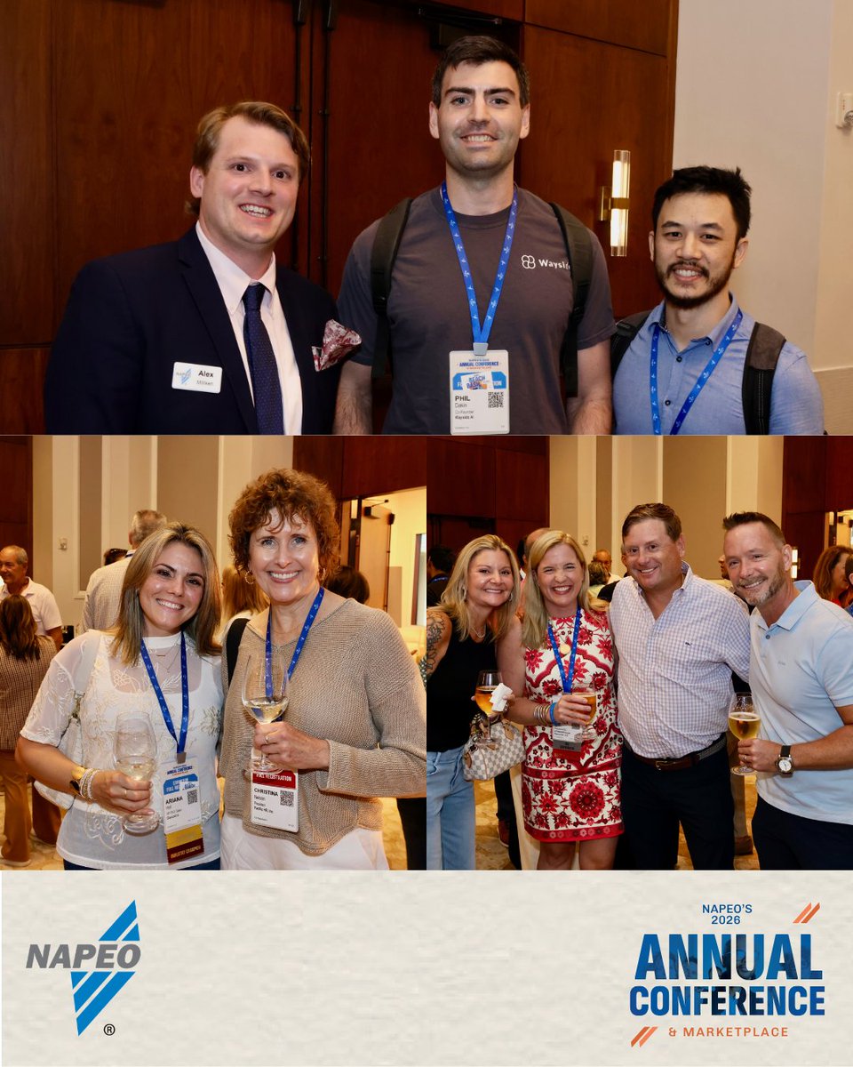 NAPEO's tweet photo. NAPEO's 2026 Annual Conference & Marketplace is underway in Marco Island, FL. We opened the week with committee meetings on the policy issues impacting our industry, the PAC Open House and the Women in NAPEO Reception. Follow along for three days of education and networking ahead.