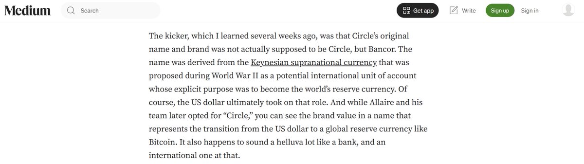Bancorarc's tweet photo. On January 3, 2014, Ryan Selkis published The Inner Circle, documenting the emergence of Circle.

In the article, he revealed:

“Circle’s original name and brand was not actually supposed to be Circle, but Bancor.”

This is where the $Bancor story began. https://t.co/dgfl1WCmwU