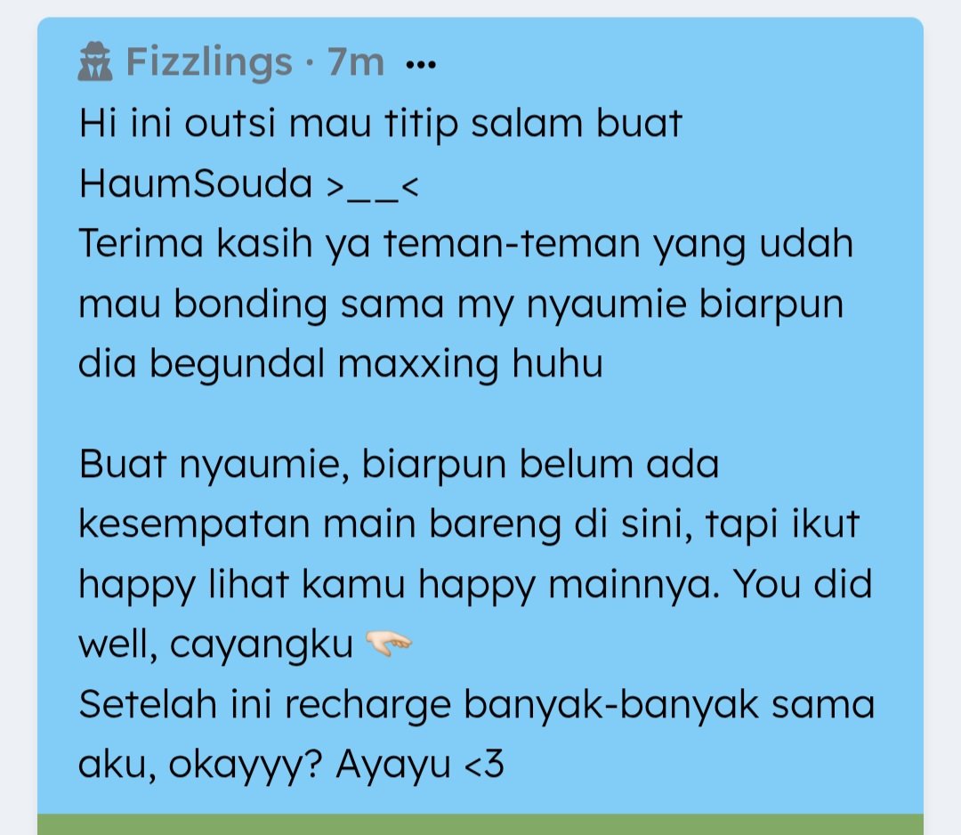 ZestyCakep's tweet photo. Salam buat Haum dari outsider

Ada juga salam buat Ohyul, Bang Jinhyuk, dan Bang Sohee dari ayang masing-masing. Asik tuh? https://t.co/hmHPkoHcLn