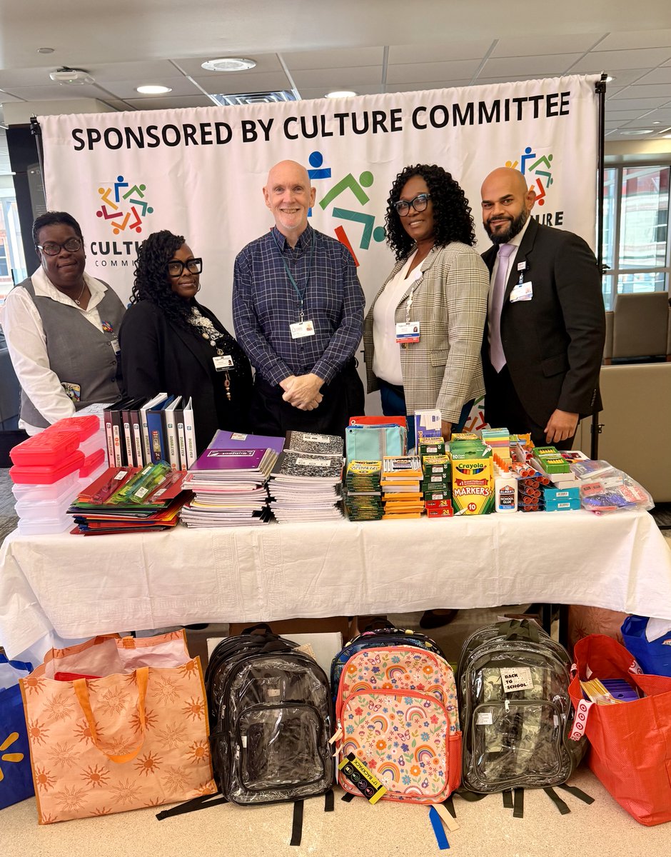 RWJUH's tweet photo. Our Culture Committee organized a back-to-school supply drive to support kids and families in the New Jersey Division of Child Protection and Permanence programs. Together, we’re making a difference, one act of kindness at a time. 🎒 https://t.co/2WrDHmpL05