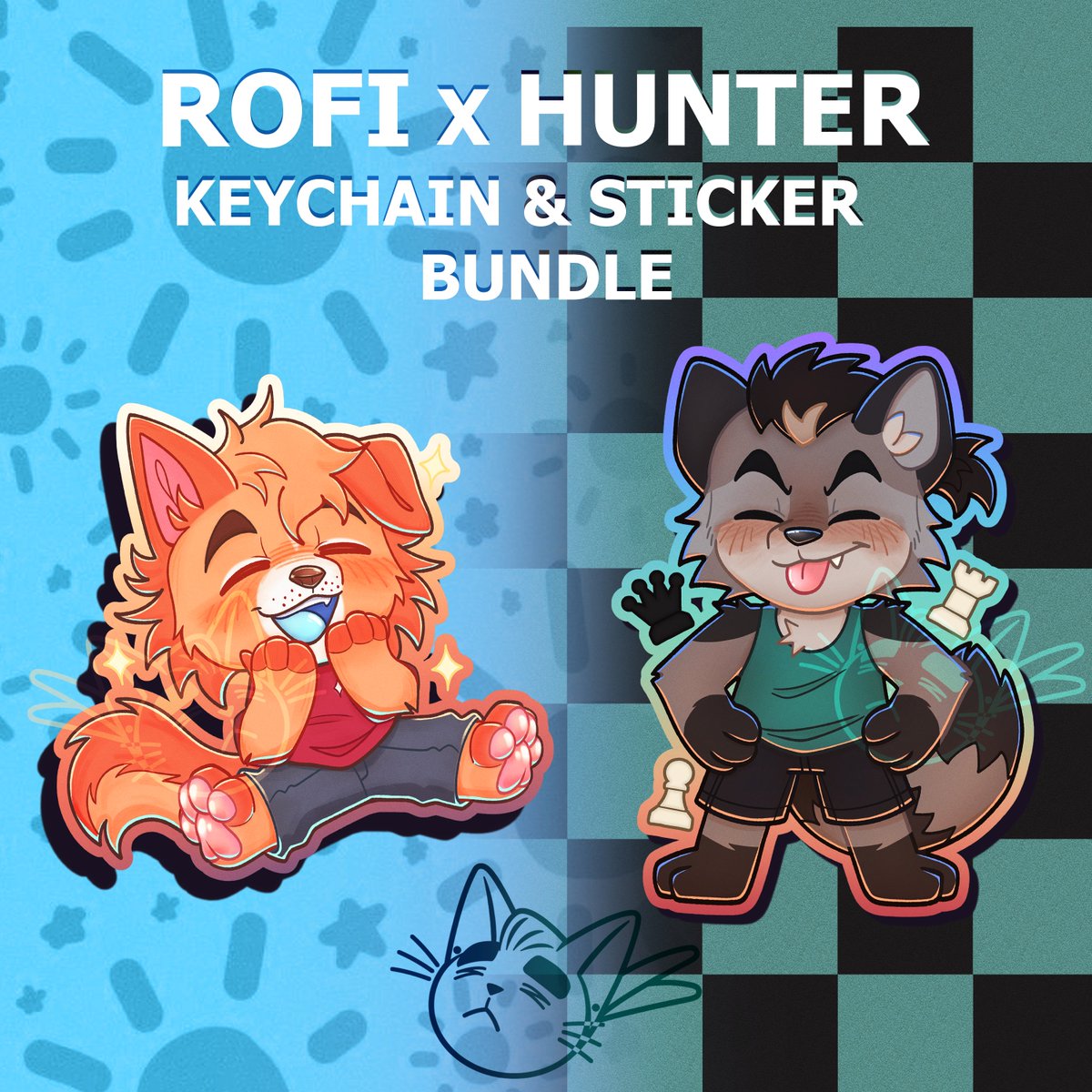 JakeeWhyy's tweet photo. New Hunter keychain &amp; sticker now on my store page! Along with new Hunter themed bundles🦝

Link in bio #promisestokeepvn #furryart https://t.co/Xz1pHQmQsW