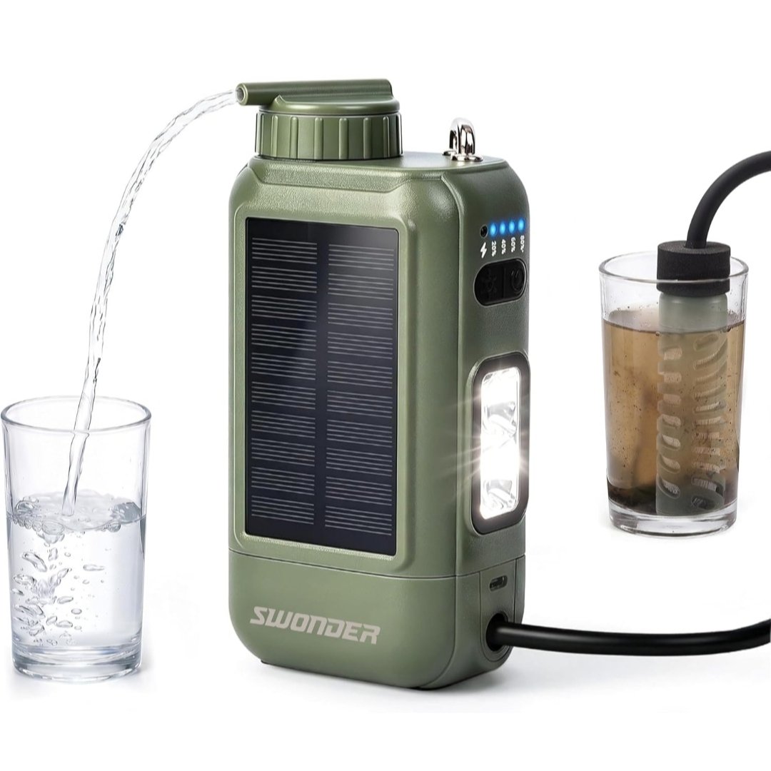 TheTrendy_Times's tweet photo. Portable Electric Water Filter: An advanced 4-stage camping water purifier with a built-in solar panel and 5200mAh battery that filters down to 0.01 microns for reliable emergency survival and hiking!
Link: https://t.co/2oYvo3q2EF
#CampingGear #WaterPurifier #SurvivalEssentials #OutdoorHiking #AmazonFinds