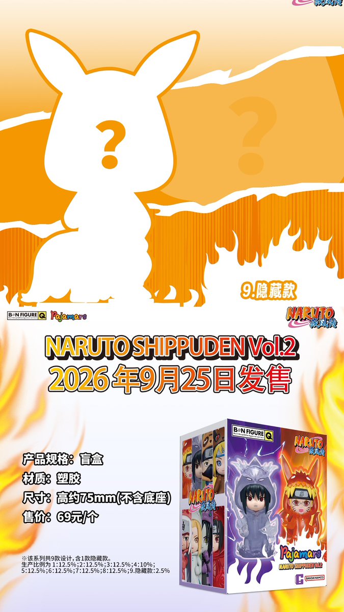 0WSCVOvyMSXrDdk's tweet photo. BN Figure Q『NARUTO-ナルト- 疾風伝』パジャマーズ（Pajamars）シリーズ Vol.2 ブラインドボックス
通常版8種＋シークレット1種
2026年9月25日より販売開始 https://t.co/fJUnFhSltC