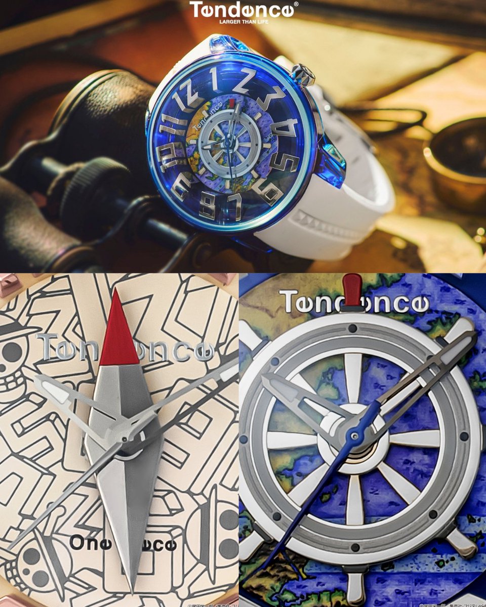 JPFactoryYT's tweet photo. Tendence x One Piece Batch N°2 is back — Log Pose model with a rotating domed dial that moves like a real compass (300 pieces) and East Blue with a rotating ship's wheel (200 pieces). First time available since 2018. Pre-order open now, ships October 16. We ship worldwide. https://t.co/sZ9mGRlMLE