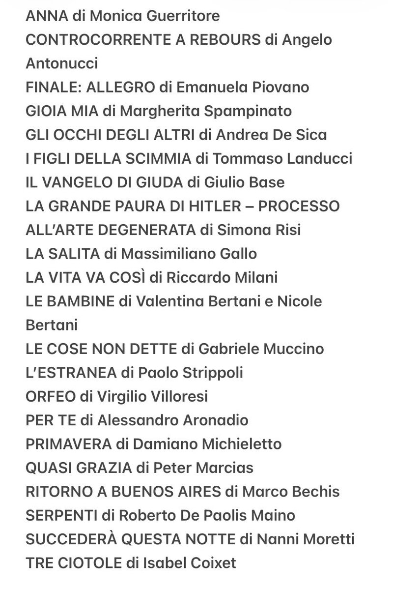 RBcasting's tweet photo. Sono 21 i film italiani che concorreranno alla designazione del titolo candidato a rappresentare l’Italia nella selezione per la categoria International Feature Film Award (premio al Film Internazionale) alla 99esima edizione degli Academy Awards #Oscars

https://t.co/71o3Ag2eEd https://t.co/jXGn6mtnxz