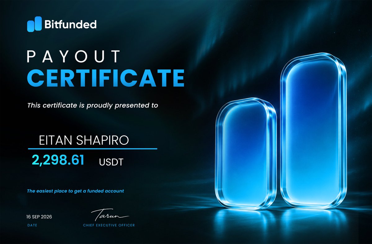 bitfunded's tweet photo. 🔥 HE TRUSTED HIS SETUP

Eitan Shapiro from Israel spotted the setup on $ARB and entered at $0.0871.

He held all the way to $0.18848, using just 2X leverage.

💵 Payout: $2,298.61
👤 Trader: Eitan Shapiro

Discipline pays.

Congratulations, Eitan 💙 https://t.co/MLMwFiSpLl