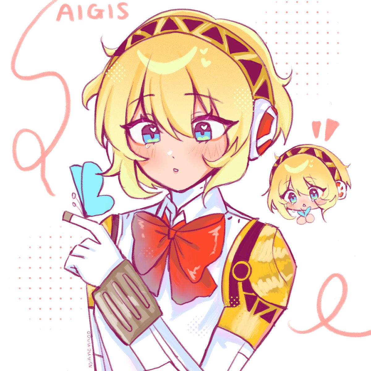 Nyamemaoo's tweet photo. Aigis! ^^ (I’m 5 days late I’m sorry) https://t.co/3sbe7DQwU5