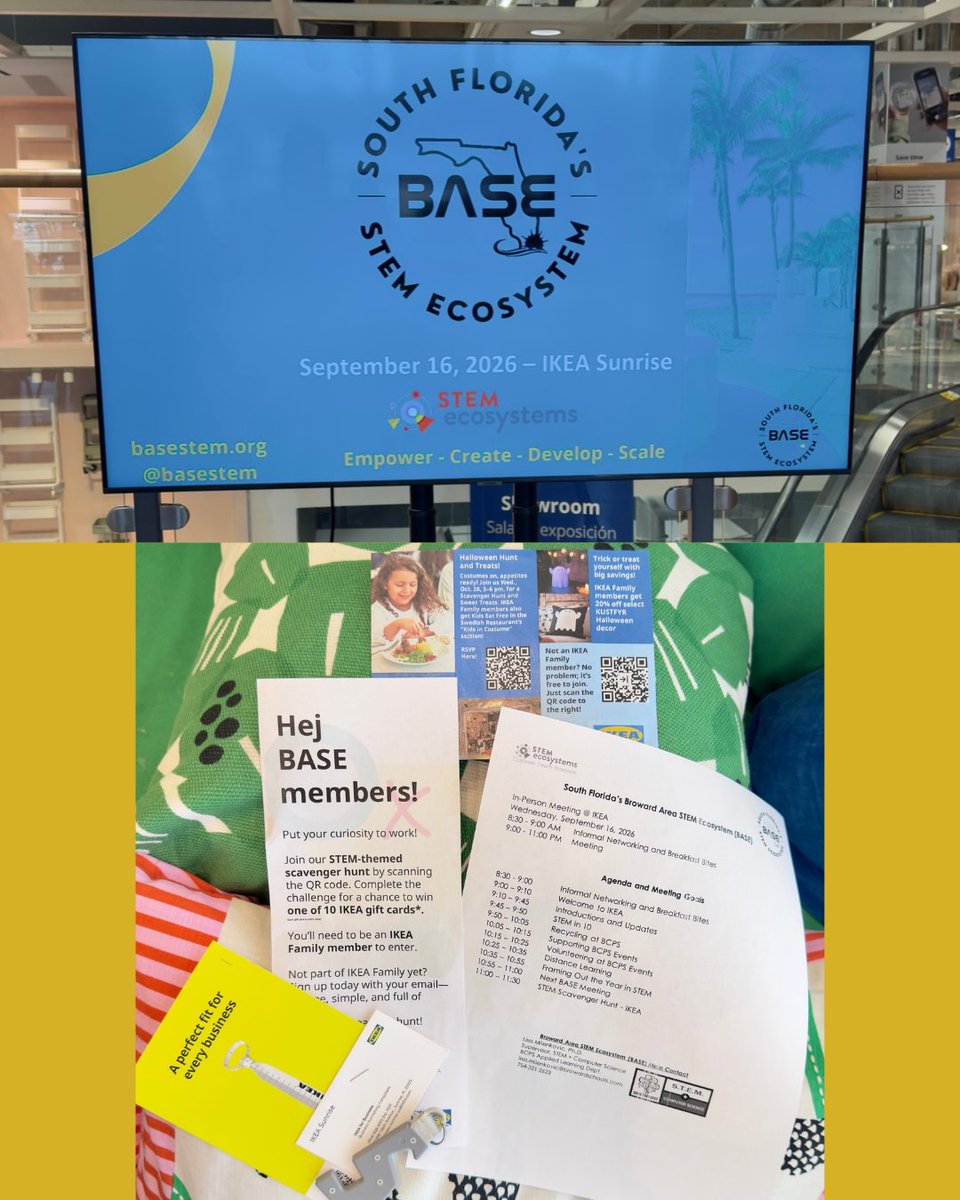 IIandDL's tweet photo. ๐ We launched this year's first South Florida's Broward Area STEM Ecosystem (BASE) meeting @IKEAUSA Sunrise today! Educators, industry leaders, and community partners gathered to strengthen opportunities and help prepare students for the future. #BCPSIIDL #BASESTEM #IKEASunrise https://t.co/gvmGQSvSJW