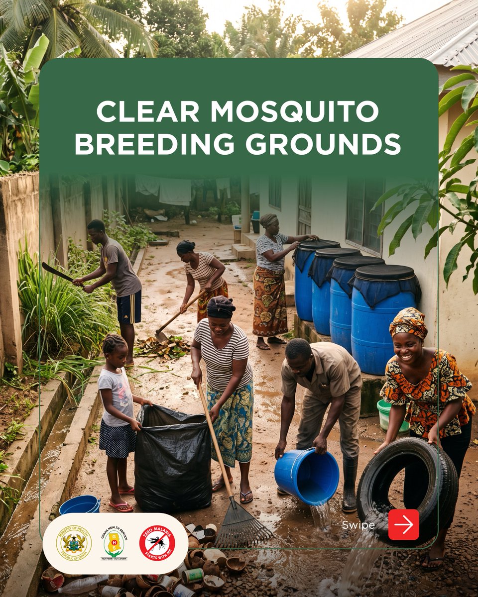nmepgh's tweet photo. Small actions can make a big difference in the fight against malaria. 🦟

Clear choked gutters. Get rid of stagnant water. Keep your surroundings clean and free from mosquito breeding grounds.

Let’s all play our part in keeping our communities malaria-free.

#ZeroMalaria #MalariaFreeGhana #EndMalaria #MalariaPrevention #NMEP