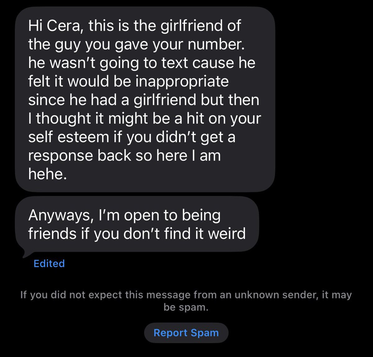 ceraliza's tweet photo. I asked out a guy I had a crush on and got a text from his gf 😅😅 https://t.co/bk3vZdbKyu