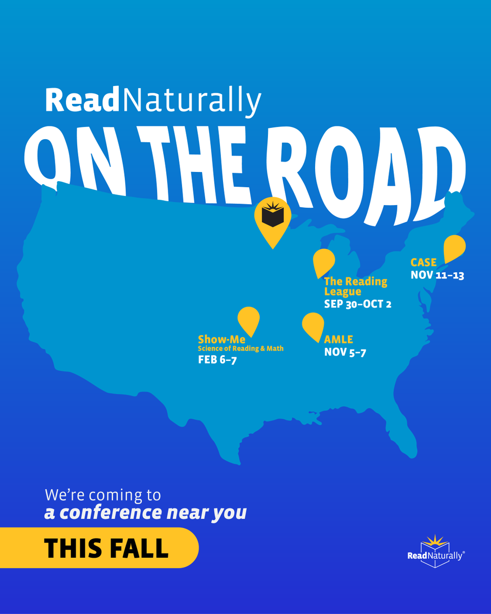 ReadNaturally's tweet photo. Read Naturally is coming to a conference near you this fall! For more information about the conferences we'll be attending, visit https://t.co/BYcHYcBz2Q 

#AMLE #CASEConference #ShowMeConference #TheReadingLeague https://t.co/uXAe8mXgt1