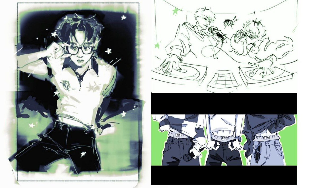OBlackkso's tweet photo. JFF💚 sketches 
#JUST_FOR_FUN #싸이커스 #xikers #minjae #sketch https://t.co/3evmWzjtrN