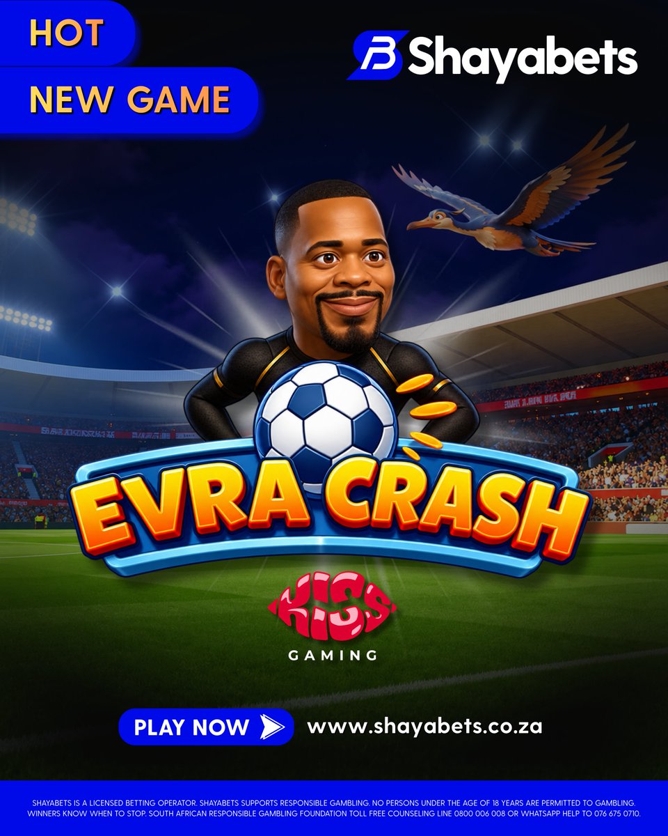 Shayabets's tweet photo. ⚽🔥 FOOTBALL LEGEND MEETS CRASH ACTION!

Patrice Evra brings his energy to Evra Crash 🚀

💸 Watch the multiplier climb
💰 Cash out before the crash
💥 Hit up to a massive 10,000X multiplier

Think you know when to make your move? 👀

Play to WIN with Shaya 👉🏽 https://t.co/5gKjbM5oUD

#ShayaBets #OnlineBetting #KissGaming #CrashGame #EvraCrash