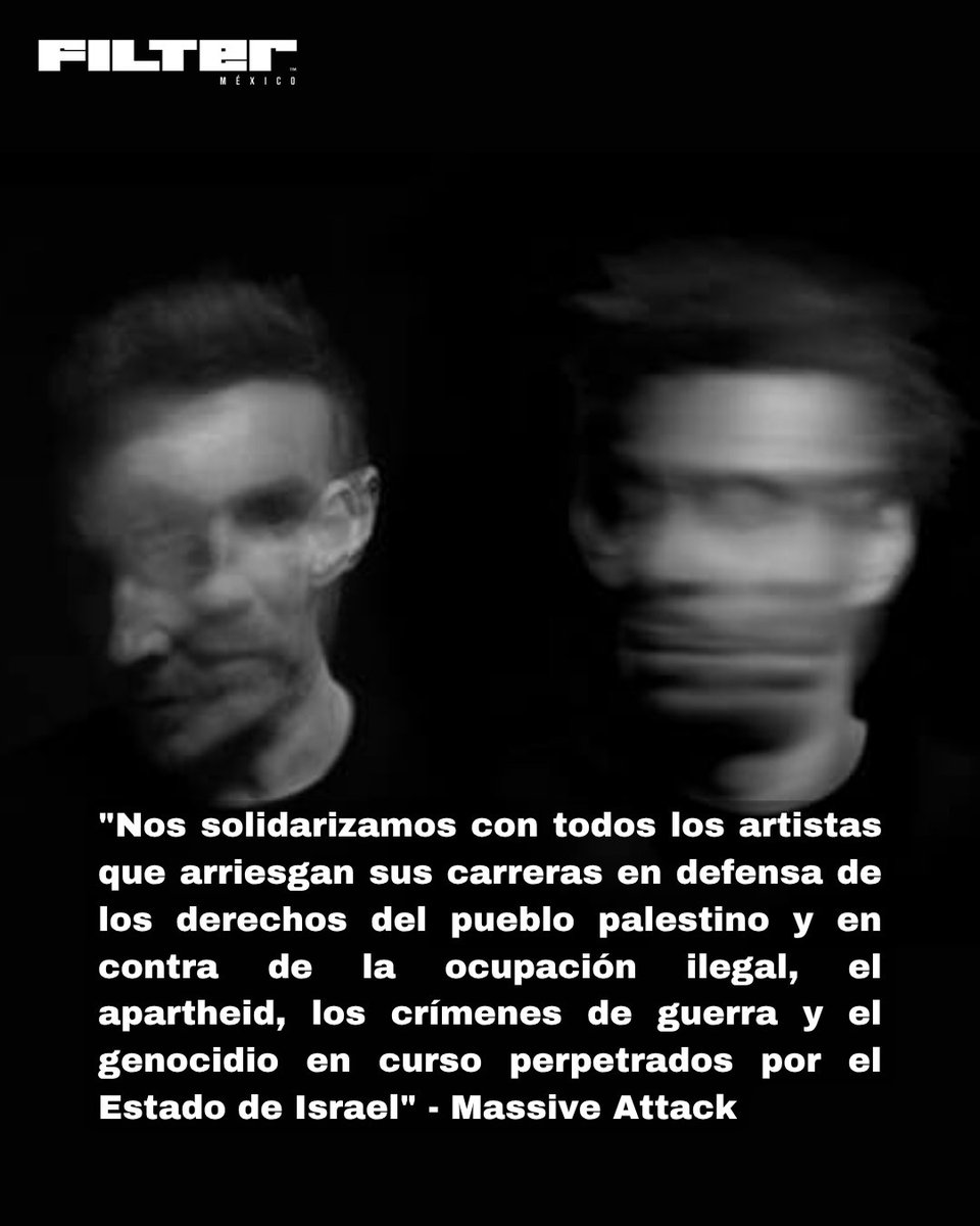 FILTERMexico's tweet photo. Massive Attack compartió un comunicado abordando la neutralidad que mostró Ed Sheeran ante el apoyo de Macklemore a Palestina, esto luego de que los promotores de su gira decidieran retirarlo por decisión y presión de empresarios como Robert Kraft. 🇵🇸 https://t.co/9qLZw5TCdl