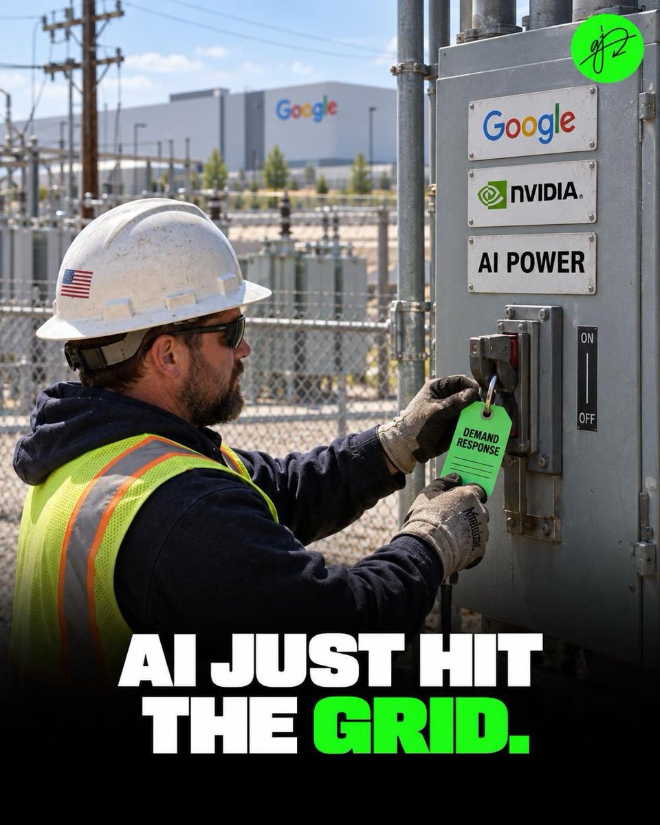 ajunais's tweet photo. AI's next bottleneck is not just chips. It is the grid. Google and Nvidia are backing flexible-power data centers as public concern over AI electricity costs rises. The brand lesson: power without permission becomes backlash. https://t.co/XlCweMf6Pq #AI #BrandStrategy https://t.co/pNKavpihzr