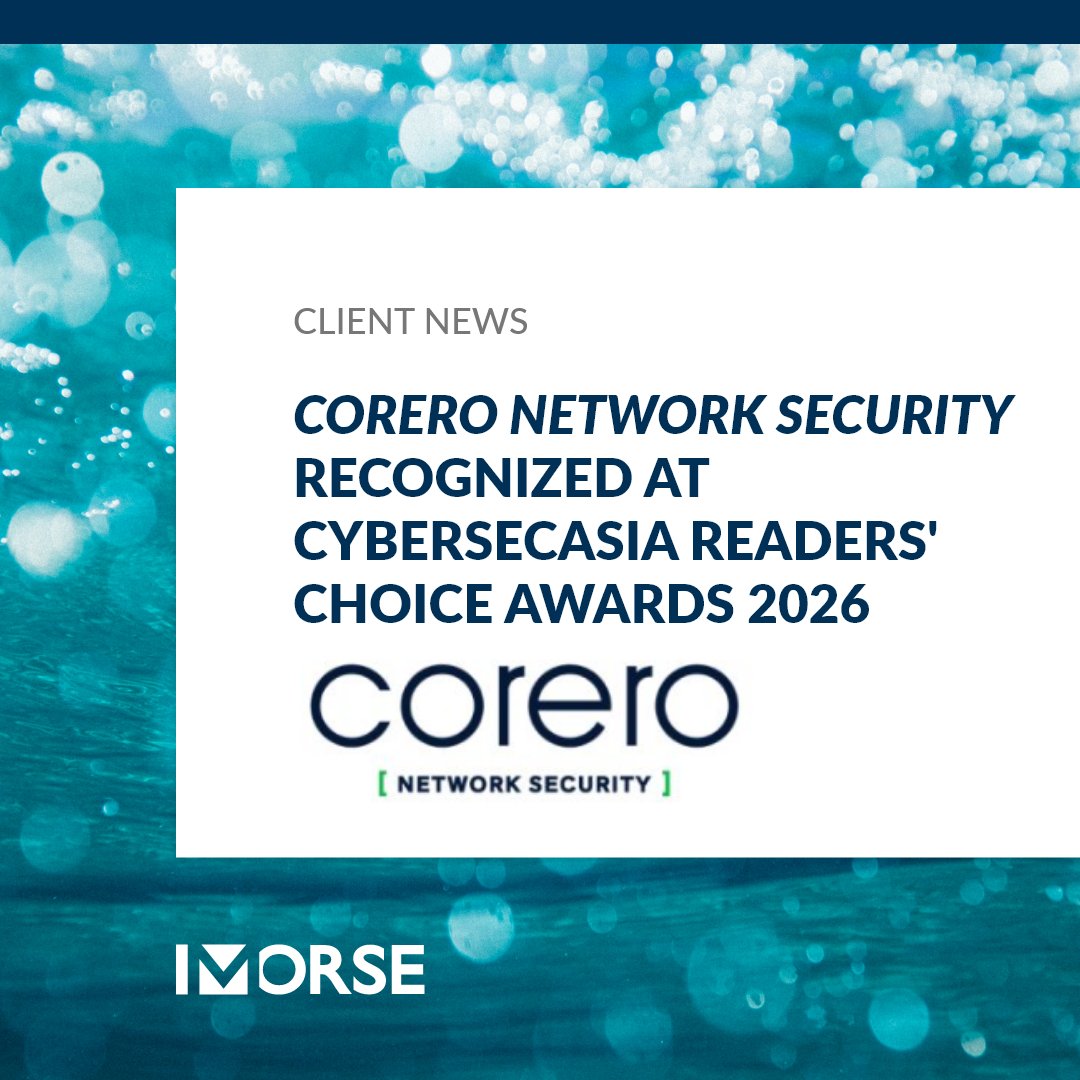 Morse's tweet photo. @Corero has been named Best in Channel-First Cybersecurity Distribution at the CybersecAsia Readers' Choice Awards 2026!

This recognition highlights Corero’s channel-first strategy and leadership in cybersecurity distribution.

https://t.co/VFzrSnn8PQ

#CybersecurityAwards https://t.co/VhpWpx8NhM