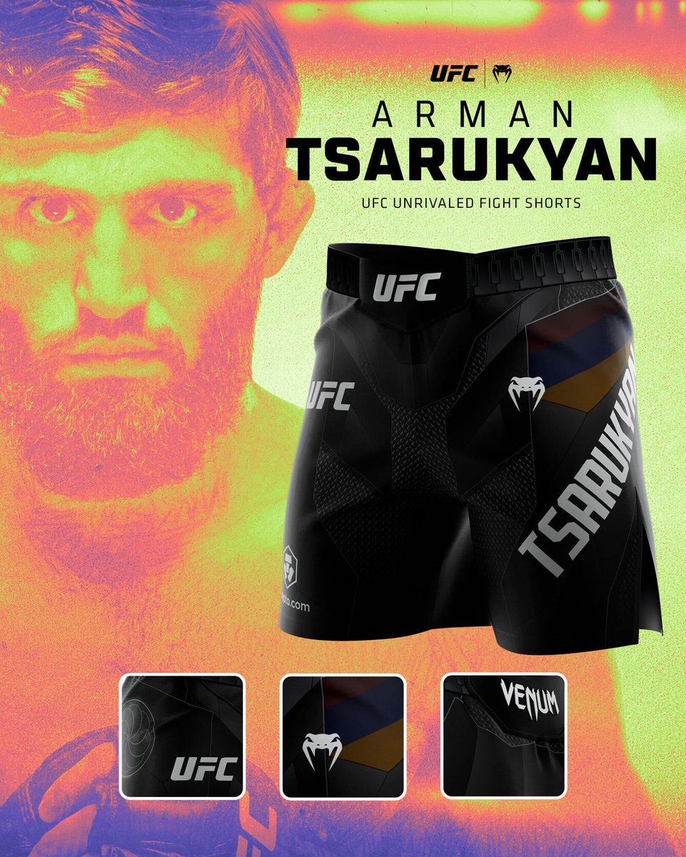 23yearsMMA's tweet photo. The shorts said more than the staredowns.

Joshua Van rocking Myanmar + scripture. Arman Tsarukyan rolling Armenian mountains, a Russian bear, and Batman.

UFC 331 drip check before the tape starts Saturday.

https://t.co/u2y9vnU2oa

#UFC #MMA #FightNight #Dagestan #CageIQ https://t.co/2LvAAH9rZK