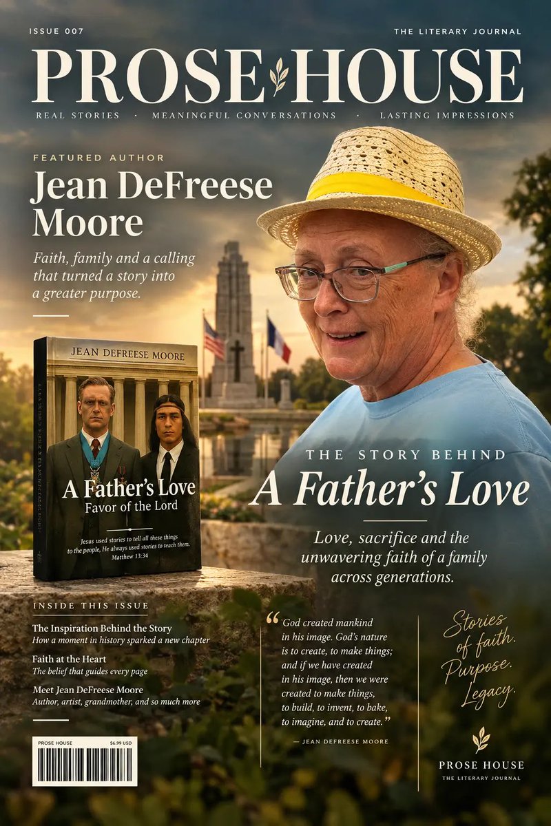 prosehousenews's tweet photo. 📖 MAGAZINE FEATURE

Jean DeFreese Moore

Explore Jean DeFreese Moore’s work and literary journey in the latest Prose House Magazine feature.

Read the feature: https://t.co/rcNzmzYdBI

#ProseHouse #JeanDeFreeseMoore #Books https://t.co/vk18qN2Oco