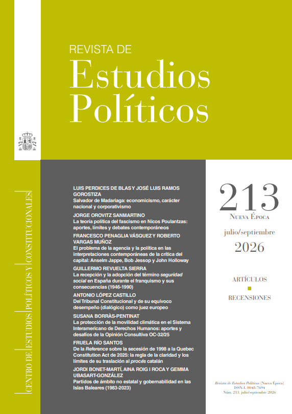 cepcgob's tweet photo. Nuevo número (213) de la #RevistadeEstudiosPoliticos @rep_cepc
Incluye, entre otras, colaboraciones de @Jorgeorovitz @RVargasMu @ainarcrg  y @gemmaubasart
https://t.co/7V29QYZrg1
Acceso gratuito en pdf, html y xml (1/3) https://t.co/QdPGqaWbG7