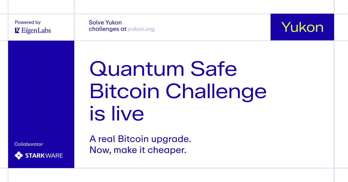 New Challenge on Yukon: http://yukon.org/qsb In partnership with @StarkWareLtd. A quantum computer could one day break…