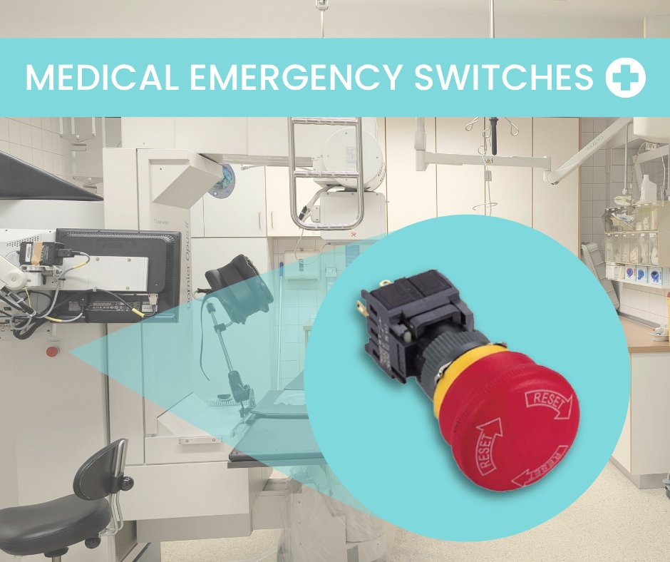 LED_Switches's tweet photo. In critical medical scenarios, emergency stop switches are crucial safety devices that can immediately shut down a machine if a malfunction or hazard occurs. 

See our full range of e-stops here: https://t.co/xXUvnnhSHi

#EStops #MedicalSwitches #EmergencyStopSwitch #PushButtons https://t.co/N9ePHAUhgf