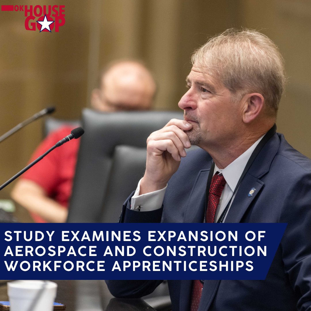 OKHouseGOP's tweet photo. Rep. Kevin Norwood recently presented Interim Study 26-110, Developing Oklahoma Workforce Through Registered Apprenticeships: Expanding Career Tech Partnerships for the Aerospace and Construction Industries.

Read More: https://t.co/ifk6MVnxGc #okleg https://t.co/gXo431z2W2