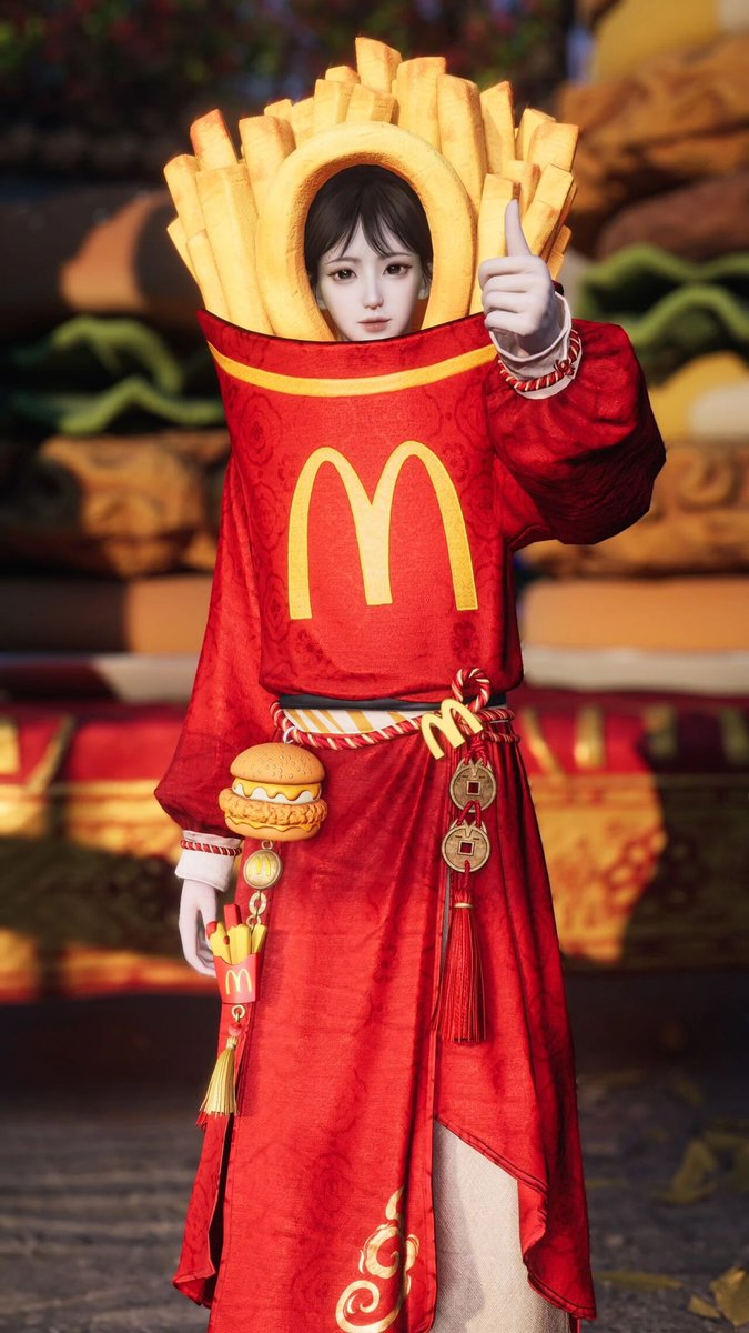 zhiyuens's tweet photo. new skin on the chinese server in exchange for a code when purchasing the collab menu or smth in chinese mcdonald’s stores bro idek https://t.co/EiAhuvYmqu