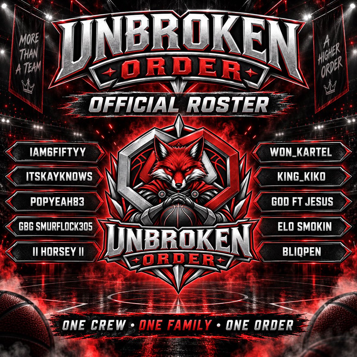 UnbrokenOrder2K's tweet photo. 🚨 OFFICIAL UBO ROSTER 🚨

Ten players. One mission. One standard. We’re building chemistry, developing together, and putting Unbroken Order on the map—one game at a time. 🛡️🦊

This is only the beginning.

ONE CREW • ONE FAMILY • ONE ORDER

#UnbrokenOrder #UBO #NBA2K27 #2K https://t.co/cq6kVZIXvH