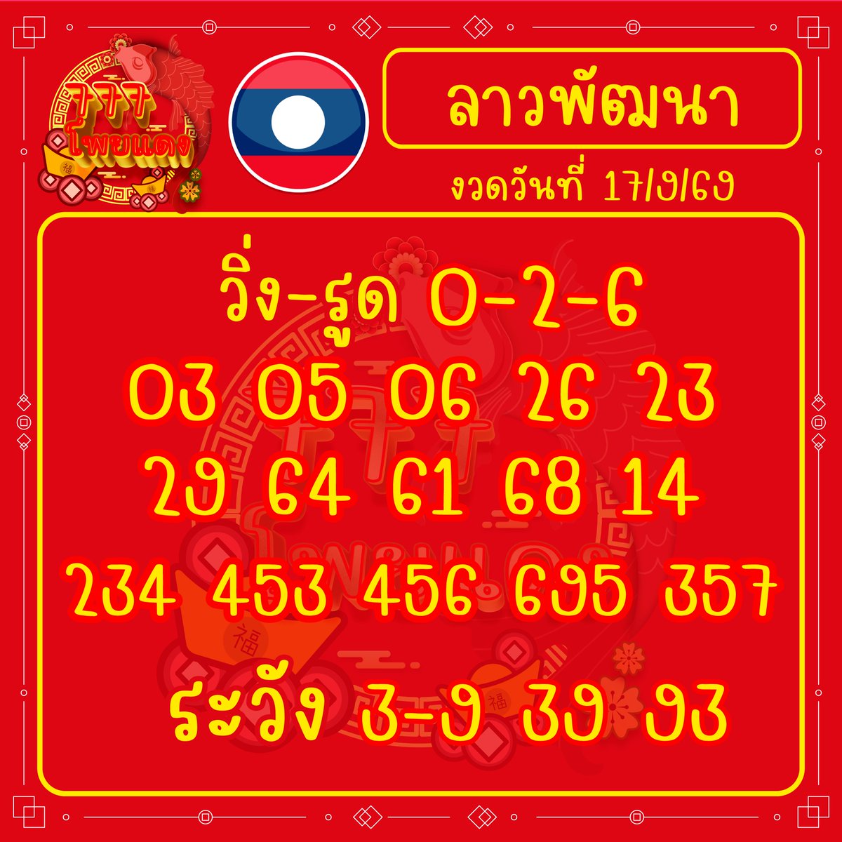 777numbersred's tweet photo. มารับความปังกันค้า 🇱🇦แนวทางหวยลาววันที่ 17/9/69🇱🇦   แอดขอให้เป็นวันที่ดีของทุกคนนะคะ  ✨มีโชคลาภเงินทองไหลมาเทมา เฮงๆรวยๆไปด้วยกันนะคะ ฝากกดไลค์กดติดตามไว้เป็นกำลังใจกันด้วยน้า  👉พิกัดซื้อ #หวย จิ้มลิ้งค์ที่หน้าโปรไฟล์ได้เลยนะคะ #เลขเด็ด #หวยลาว #ลาว #ลาวพัฒนา เริ่ดๆ https://t.co/qg6lSL5b6W